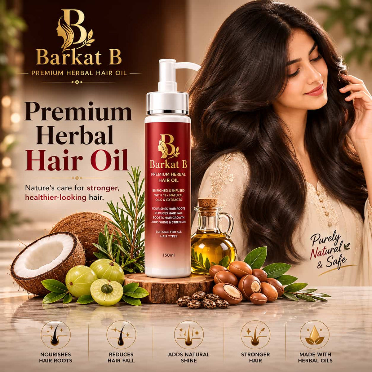 BARKAT.B PREMIUM HERBAL HAIR OIL