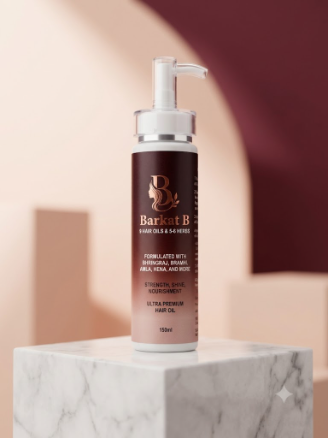 Barkat B - Ultra Premium Herbal Hair Oil | Ancient Royal Formula for Strength, Shine & Scalp Nourishment (150ml)
